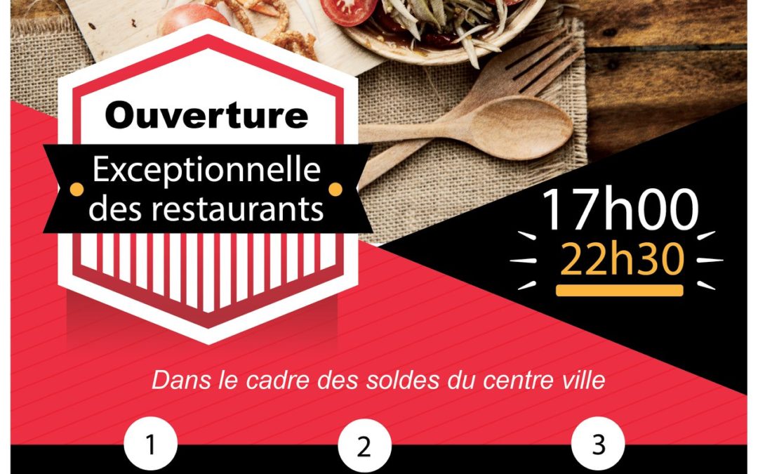 Ouverture exceptionnelle des restaurants ce samedi