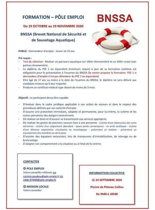 Formation au brevet de sécurité et de sauvetage aquatique