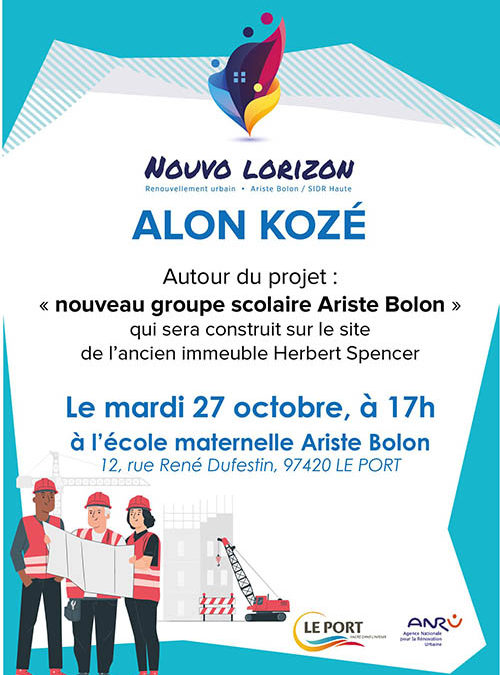 Nouvo Lorizon : réunion de concertation ce mardi à 17h sur le nouveau groupe scolaire